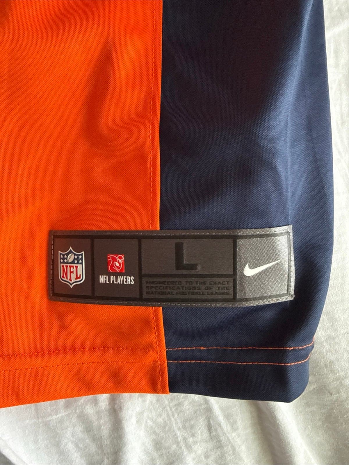 Men's Nike Russell Wilson #3 Denver Broncos Vapor Limited Jersey Sz L - Orange - Thumbnail 3