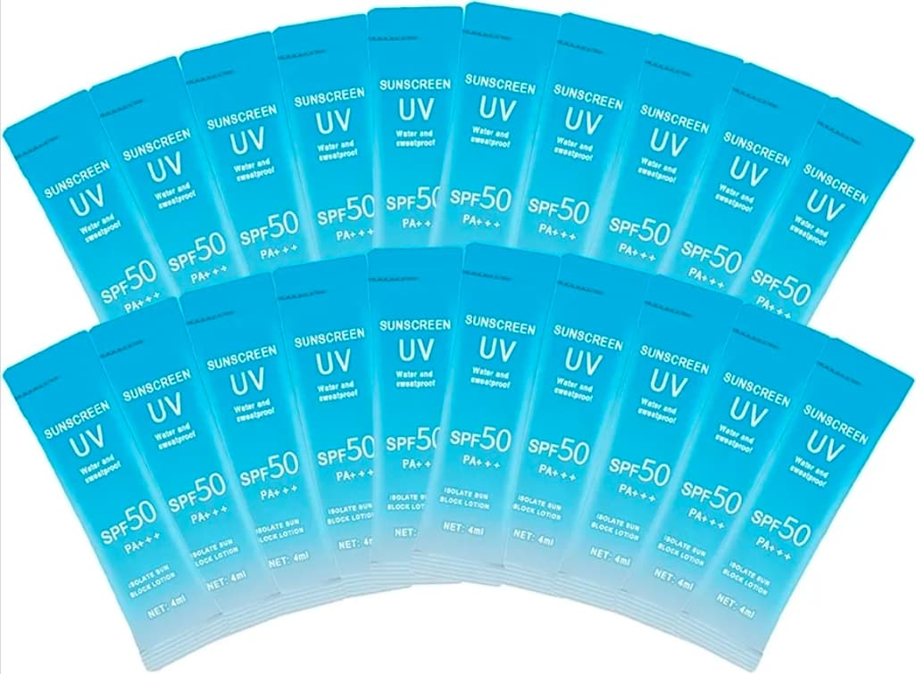 20 single use packs Sunscreen UV SPF50 PA+++ Water and Sweatproof Sachets - Image 1