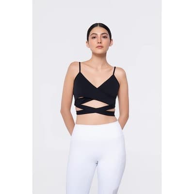 Werk Dancewear/Wavryn Active Black Reverence Bra Top - Size Large - NEW - Image 1