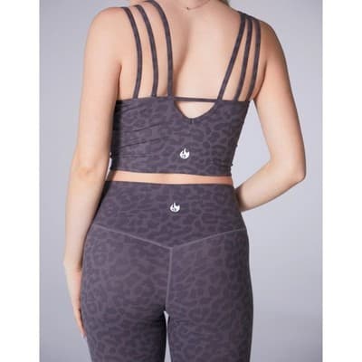WERK Dancewear Grey Cheetah Lavish Sports Bra Top - Size YXL - Thumbnail 2