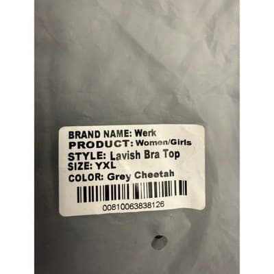 WERK Dancewear Grey Cheetah Lavish Sports Bra Top - Size YXL - Thumbnail 4