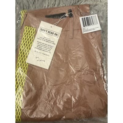 New WILDFANG Empower Colorblock Slim Crop Pant Rose Brown/Neon Green - Size 4 - Thumbnail 4