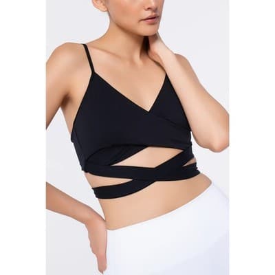 Werk Dancewear/Wavryn Active Black Reverence Bra Top - Size Large - NEW - Thumbnail 2