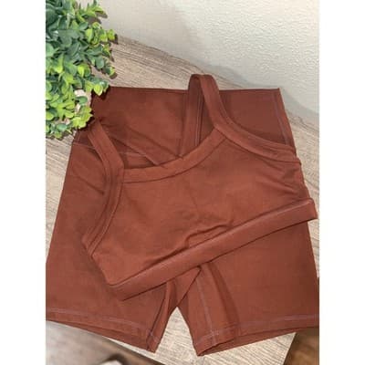Elite Eleven Chocolate Brown Sports Bra Shorts Set - Thumbnail 2