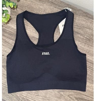 STAX. NANDEX™ Classic Crop Sports Bra - Black - Size Medium - Image 1