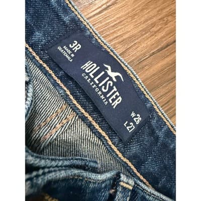 Hollister Straight Leg Jeans Size W26 L27 | Cuffed Hem | Medium Wash - NEW - Thumbnail 4
