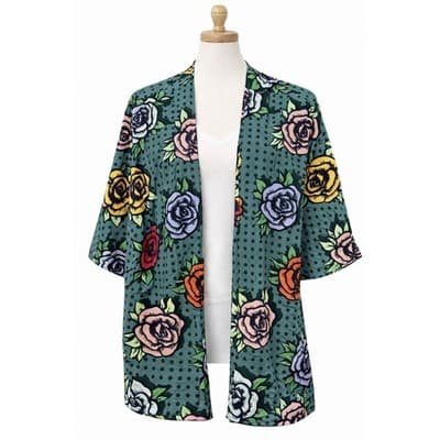 LuLaRoe Lindsay Floral Print Kimono 3/4 Sleeve - Size Small - Image 1