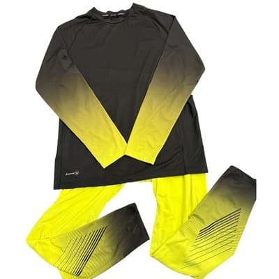 Russell Athletic DriPower 360 Performance Base Layer Set – Black & Yellow -Large - Image 1