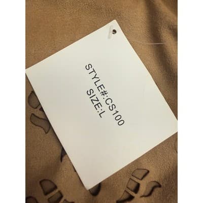 New Stella Luce Tan Faux Suede Scalloped Shorts Boho Size Large - Thumbnail 6