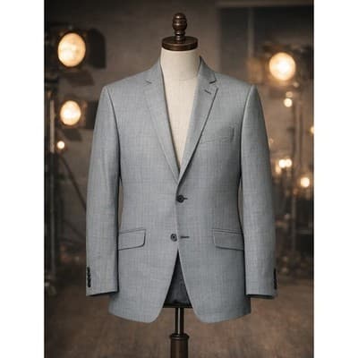Structure Fitted Men's Suit Jacket Dark Gray Size 40 Regular - Image 1