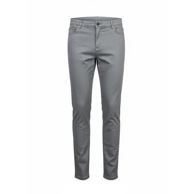 Gray Faux Leather Skinny Pants High Rise Stretch Slim Size Large - Thumbnail 2