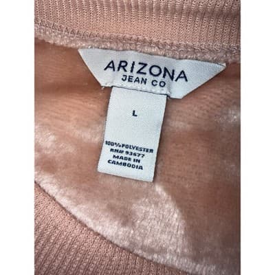 Arizona Jean Co Soft Velour Blush Pink Sweatshirt - Size Large - Thumbnail 3