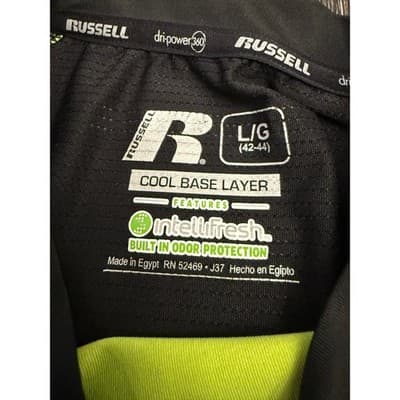 Russell Athletic DriPower 360 Performance Base Layer Set – Black & Yellow -Large - Thumbnail 4