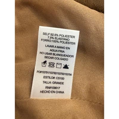 New Stella Luce Tan Faux Suede Scalloped Shorts Boho Size Large - Thumbnail 5