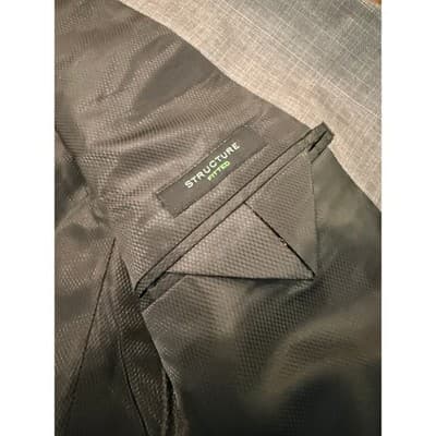 Structure Fitted Men's Suit Jacket Dark Gray Size 40 Regular - Thumbnail 5
