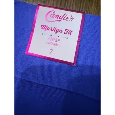 Candie’s Blue Ankle Pants Marilyn Fit Mid Rise Slim Size 7 - Thumbnail 4