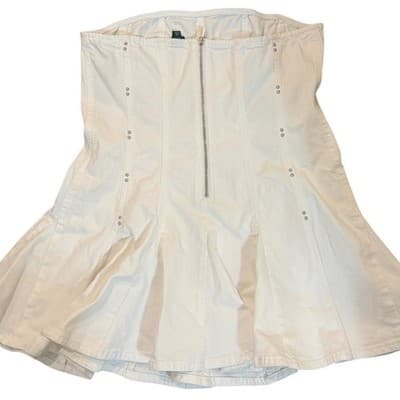 NWT Wild Fable Strapless White Denim Pleated Dress with Silver Studs - Size XL - Thumbnail 4