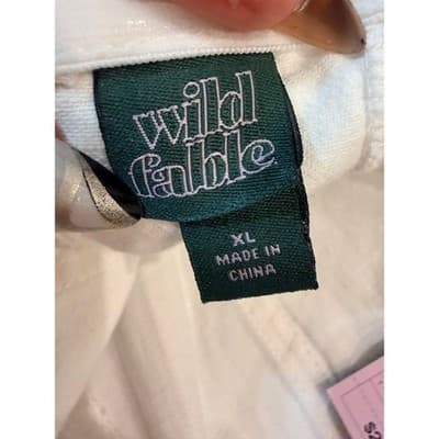 NWT Wild Fable Strapless White Denim Pleated Dress with Silver Studs - Size XL - Thumbnail 6