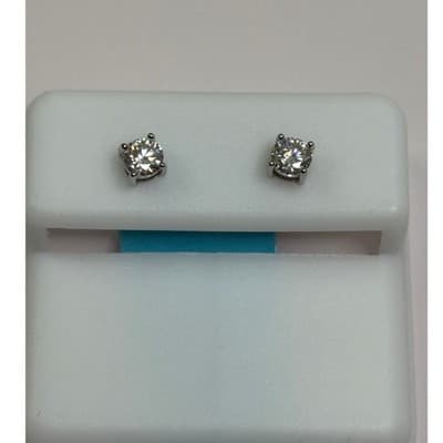 Beautiful Sterling Silver Moissanite Stud Earrings – 0.44 CTW - LED Gift Box - Thumbnail 2