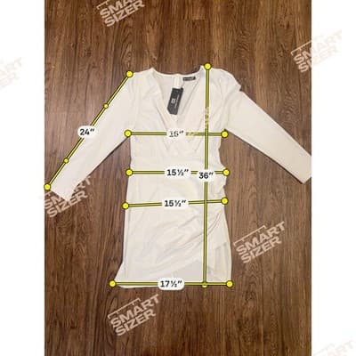 Sarin Mathews White Long Sleeve Wrap Dress – Size Medium – New With Tags - Thumbnail 7