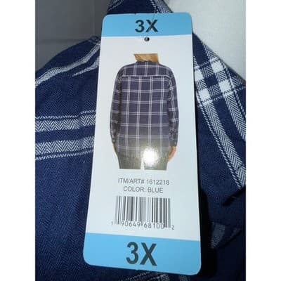 Jachs Girlfriend Plaid Flannel Shirt Navy White Button Front 3X - Thumbnail 4