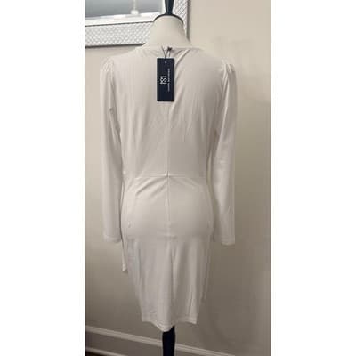 Sarin Mathews White Long Sleeve Wrap Dress – Size Medium – New With Tags - Thumbnail 3