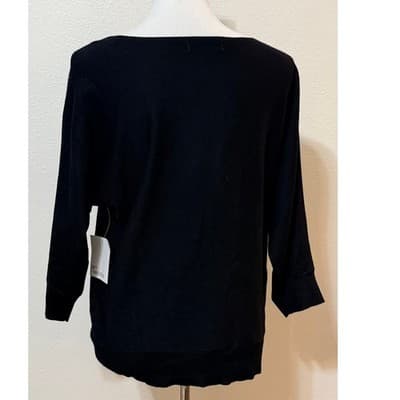 NWT 89th and Madison Dolman Sparkle Sweater Top Black - Size Large - Thumbnail 3