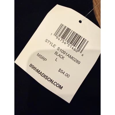 NWT 89th and Madison Dolman Sparkle Sweater Top Black - Size Large - Thumbnail 5