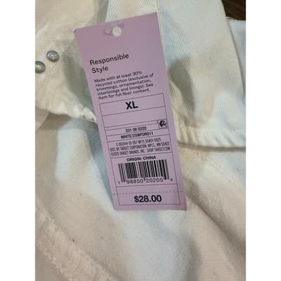 NWT Wild Fable Strapless White Denim Pleated Dress with Silver Studs - Size XL - Thumbnail 5