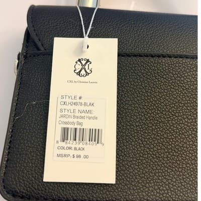 CXL Christian Lacroix Jardin Braided Handle Crossbody Bag Black NWT - Thumbnail 3