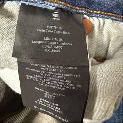 G-Star Raw Arc 3D Slim Jeans Men’s 34x36 Medium Wash Designer Denim - Thumbnail 4