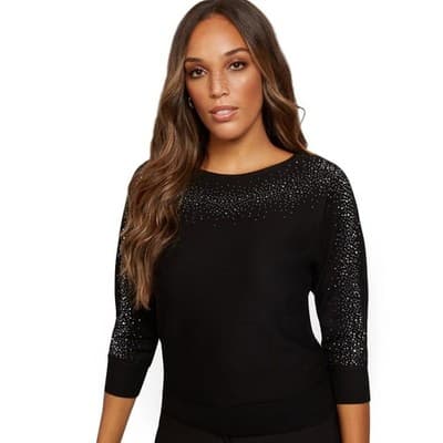 NWT 89th and Madison Dolman Sparkle Sweater Top Black - Size Large - Image 1