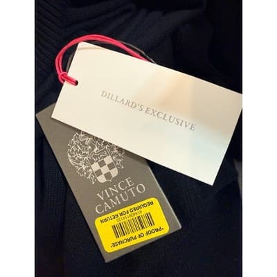 NWT Vince Camuto Foldover Split Neck Short Sleeve Black Knit Tunic Sweater Large - Thumbnail 6