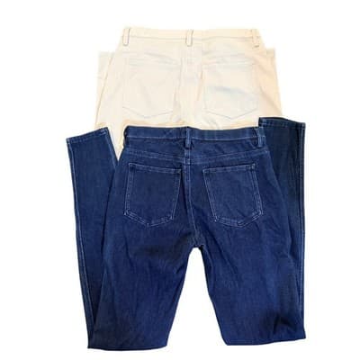 Uniqlo Jeggings Bundle XS & S Dark Wash Blue and Beige Stretch Pants - Thumbnail 3