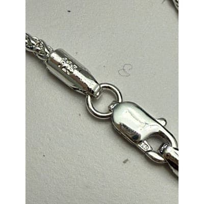 925 Sterling Silver 22" Italian Chain w/ Pavé Heart Crystal Pendant - Thumbnail 4