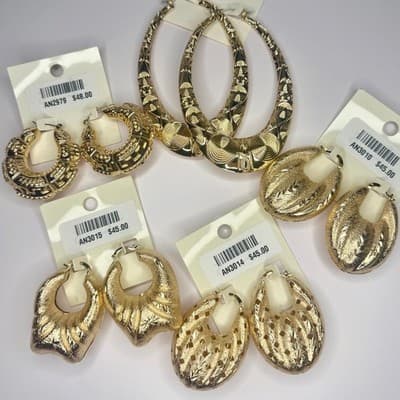 5 sets Jennifer & Company Gold Hoop Earring Bundle - NEW - Image 1