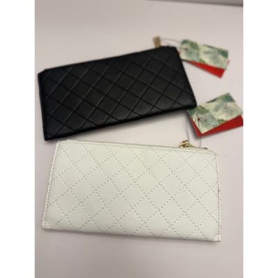 NEW Pair of Badgley Mischa Quilted Card Wallets - White and Black - Thumbnail 2