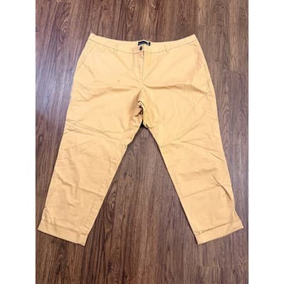 WILDFANG The Essential Trouser Pants – Tan Cuff Taper Mid Rise – Size 22W - Thumbnail 2