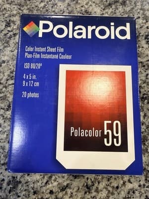 Unopened Polaroid Polacolor 59 4x5 Sheet Film ISO 80/20 - 20 Photos Exp Nov. 99 - Image 1