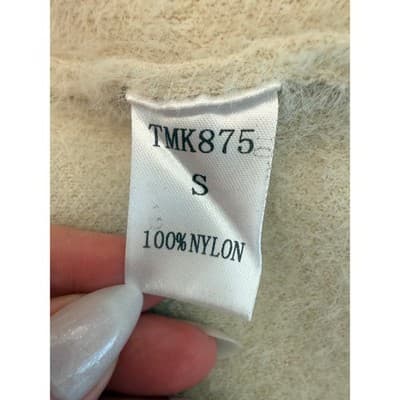 THML Cream Fuzzy Open Front Vest w/ Tassel Tie Women’s Size Small Super Soft - Thumbnail 5