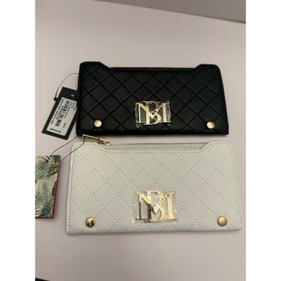 NEW Pair of Badgley Mischa Quilted Card Wallets - White and Black - Image 1