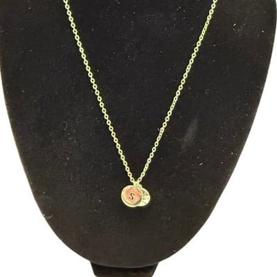 Graduation Cap Dual-Sided Charm Necklace with "S" Initial & Chain - Thumbnail 3