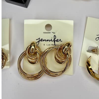 5 sets Jennifer & Company Gold Hoop Earring Bundle - NEW - Thumbnail 3