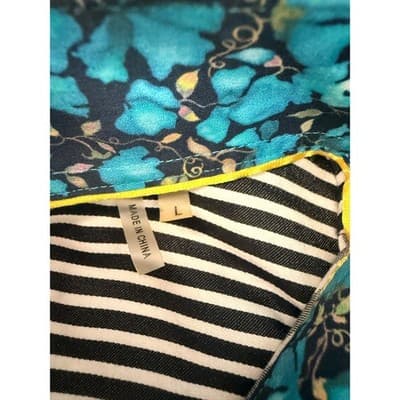 Bugatchi Uomo Men’s Large Black White Striped Button Down Cotton Shaped Fit - Thumbnail 6