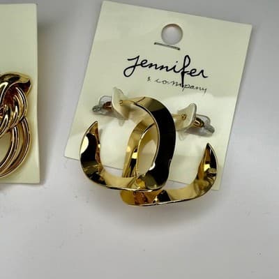 5 sets Jennifer & Company Gold Hoop Earring Bundle - NEW - Thumbnail 4