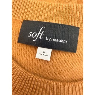 Soft by Naadam 100% Cashmere Sweater Womens Large Camel Crewneck Luxury Knit - Thumbnail 5