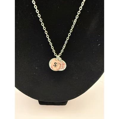 Graduation Cap Dual-Sided Charm Necklace with "S" Initial & Chain - Thumbnail 4