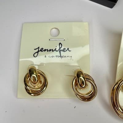 5 sets Jennifer & Company Gold Hoop Earring Bundle - NEW - Thumbnail 2