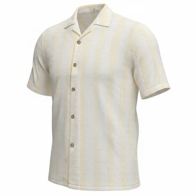 Men's Breathable Button Up Collard Short Sleeve Shirt - Vacation Wear - 2XL - Image 1
