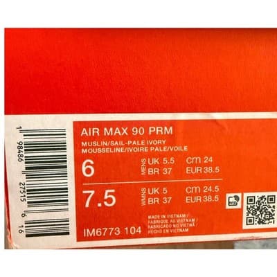 NEW Nike Air MAx 90 PRM Pale Ivory Style IM6773 Womens 7.5/Men 6 - Thumbnail 6